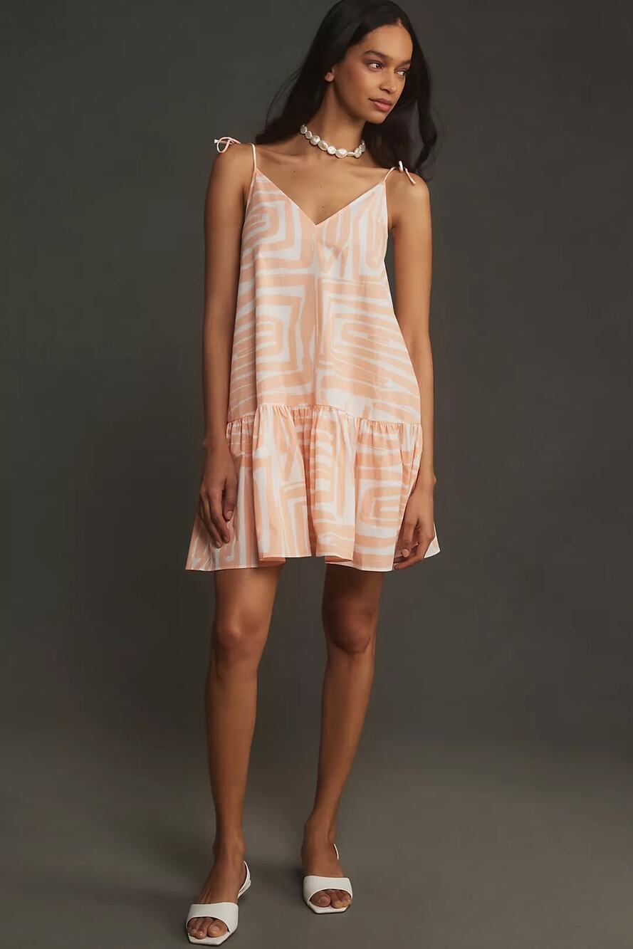 Anthropologie Maeve Flounce Swing Mini Dress